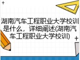 湖南汽车工程职业大学校训是什么，详细阐述(湖南汽车工程职业大学校训)