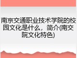 南京交通职业技术学院的校园文化是什么，简介(南交院文化特色)