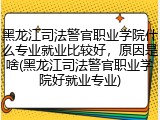 黑龙江司法警官职业学院什么专业就业比较好，原因是啥(黑龙江司法警官职业学院好就业专业)