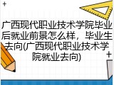 广西现代职业技术学院毕业后就业前景怎么样，毕业生去向(广西现代职业技术学院就业去向)