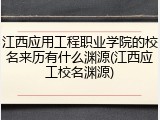 江西应用工程职业学院的校名来历有什么渊源(江西应工校名渊源)