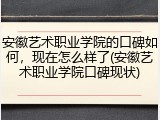 安徽艺术职业学院的口碑如何，现在怎么样了(安徽艺术职业学院口碑现状)