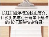 长江职业学院的校史简介，什么历史与社会背景下建校的(长江职院校史背景)
