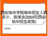 西安培华学院每年招生人数多少，政策变动如何(西安培华招生政策)