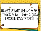 黑龙江旅游职业技术学院是否有双学位，为什么(黑龙江旅游职院双学位原因)