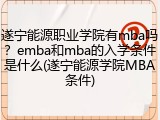 遂宁能源职业学院有mba吗？emba和mba的入学条件是什么(遂宁能源学院MBA条件)
