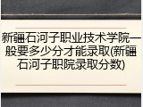 新疆石河子职业技术学院一般要多少分才能录取(新疆石河子职院录取分数)