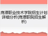 鹰潭职业技术学院招生计划详细分析(鹰潭职院招生解析)