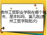贵州工贸职业学院在哪个城市，是本科吗，第几批(贵州工贸学院批次)