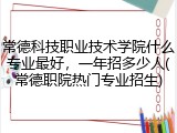 常德科技职业技术学院什么专业最好，一年招多少人(常德职院热门专业招生)