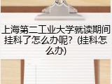 上海第二工业大学就读期间挂科了怎么办呢？(挂科怎么办)