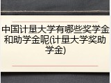 中国计量大学有哪些奖学金和助学金呢(计量大学奖助学金)