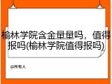 榆林学院含金量量吗，值得报吗(榆林学院值得报吗)