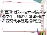 广西现代职业技术学院有多少学生，师资力量如何(广西现代学院规模师资)