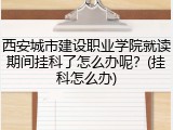 西安城市建设职业学院就读期间挂科了怎么办呢？(挂科怎么办)
