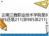 云南三鑫职业技术学院是985还是211(非985非211)