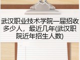 武汉职业技术学院一届招收多少人，最近几年(武汉职院近年招生人数)