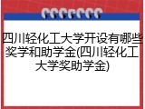 四川轻化工大学开设有哪些奖学和助学金(四川轻化工大学奖助学金)