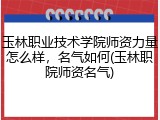 玉林职业技术学院师资力量怎么样，名气如何(玉林职院师资名气)