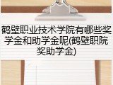 鹤壁职业技术学院有哪些奖学金和助学金呢(鹤壁职院奖助学金)