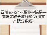 四川文化产业职业学院是一本吗录取分数线多少(川文产院分数线)