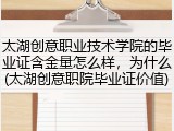 太湖创意职业技术学院的毕业证含金量怎么样，为什么(太湖创意职院毕业证价值)