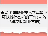 青岛飞洋职业技术学院毕业可以找什么样的工作(青岛飞洋学院就业方向)
