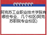 阿克苏工业职业技术学院有哪些专业，几个校区(阿克苏职院专业校区)