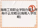 海南工商职业学院办理入学有什么攻略没(海南入学攻略)