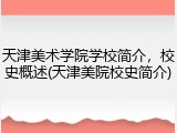 天津美术学院学校简介，校史概述(天津美院校史简介)