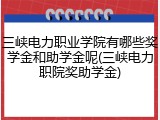 三峡电力职业学院有哪些奖学金和助学金呢(三峡电力职院奖助学金)