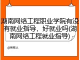 湖南网络工程职业学院有没有就业指导，好就业吗(湖南网络工程就业指导)