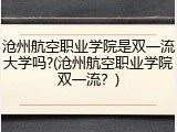 沧州航空职业学院是双一流大学吗?(沧州航空职业学院双一流？)