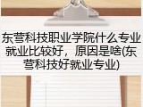 东营科技职业学院什么专业就业比较好，原因是啥(东营科技好就业专业)
