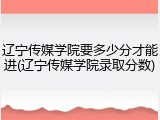 辽宁传媒学院要多少分才能进(辽宁传媒学院录取分数)