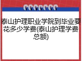 泰山护理职业学院到毕业要花多少学费(泰山护理学费总额)
