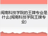 闽南科技学院的王牌专业是什么(闽南科技学院王牌专业)