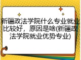 新疆政法学院什么专业就业比较好，原因是啥(新疆政法学院就业优势专业)