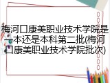 梅河口康美职业技术学院是一本还是本科第二批(梅河口康美职业技术学院批次)
