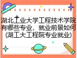 湖北工业大学工程技术学院有哪些专业，就业前景如何(湖工大工程院专业就业)