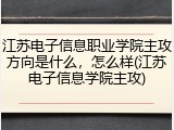 江苏电子信息职业学院主攻方向是什么，怎么样(江苏电子信息学院主攻)