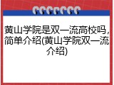 黄山学院是双一流高校吗，简单介绍(黄山学院双一流介绍)