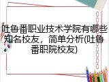 吐鲁番职业技术学院有哪些知名校友，简单分析(吐鲁番职院校友)