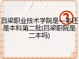 吕梁职业技术学院是一本还是本科第二批(吕梁职院是二本吗)
