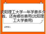 沈阳理工大学一年学费多少钱，还有哪些费用(沈阳理工大学费用)