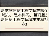 哈尔滨信息工程学院在哪个城市，是本科吗，第几批(哈信息工程学院城市本科批次)