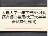 大理大学一年学费多少钱，还有哪些费用(大理大学学费及其他费用)
