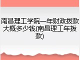 南昌理工学院一年财政拨款大概多少钱(南昌理工年拨款)