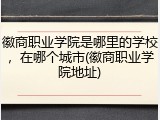 徽商职业学院是哪里的学校，在哪个城市(徽商职业学院地址)
