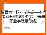 陕西青年职业学院是一本吗录取分数线多少(陕西青年职业学院录取线)